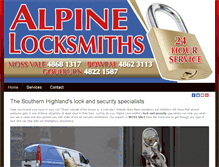 Tablet Screenshot of alpinelocksmiths.com.au